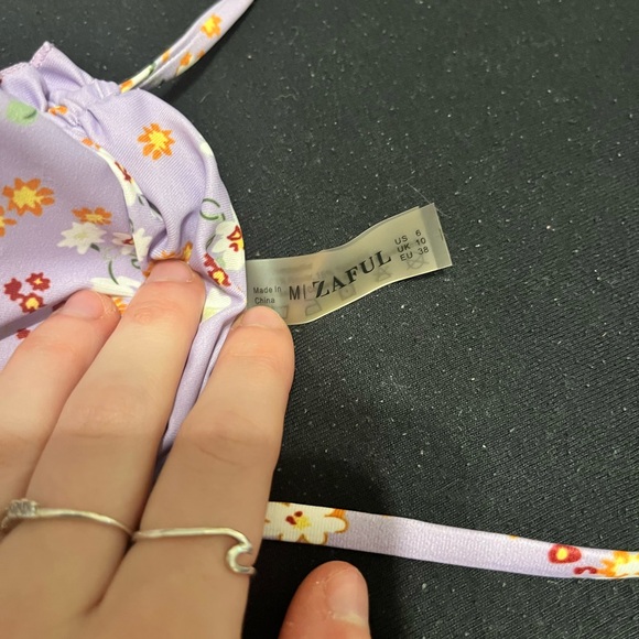 Zaful Lavender Floral Bikini Top - Picture 2 of 2